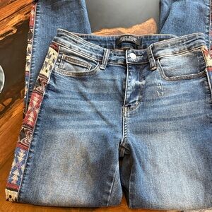 Judy Blue Women's Straight Leg Jeans with Patterned Sides